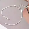 Pulsera de cadena de hueso de serpiente de oro blanco bañada en plata s925 semiacabada que se puede usar con cuentas, cuerda hecha a mano, accesorios de plata, material DIY
