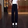 Calça Banana Wide Leg Azul Claro Feminina 2026 Primavera Verão Nova Calça Casual Solta Toque Relaxado Calça de Perna Curva Rejuvenescedora
