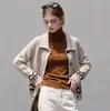 Cárdigan de punto con patrón geométrico estilo retro, nueva colección otoño/invierno 2026, corte holgado, adelgazante, de un solo botón, con cuello de solapa