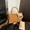 Bolso Pequeño Cuadrado Retro Estilo Hong Kong Hombro Único 2026 Nuevo de Moda Diseño de Nicho Moda Color Sólido Bolso Cruzado de Gama Alta
