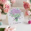 Tarjeta de felicitación para ramo del Día de San Valentín Bendición Serie Rosa Pintada a mano Tarjeta Pequeña Tarjeta de Mensaje para Mamá Tarjeta de Floristería de Acción de Gracias Venta al por mayor