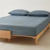 Conjunto de Lençol de Cama de Algodão Puro de Fibra Longa de Alta Qualidade com Elástico, Cobertor de Cama Escovado 100% Algodão, Lençol de Cama Tatami, Novo Modelo 2026, Conjunto de Três Peças
