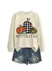Amazon eBay Estación Independiente Moda Casual para Mujer HAPPY FALL Y'ALL Sudadera con Estampado de Calabaza y Leopardo Otoño Invierno