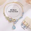 Juego de Collar y Pendientes Nupciales de Lujo Ligero Incrustados con Diamantes, Accesorios para Vestido de Novia Estilo Coreano, Juego de Dos Piezas de Cadena para Clavícula de Zirconia de Aleación