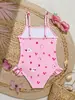 Traje de baño de una pieza de unicornio para niña, con tirante de corazón rosa y volantes, Ropa de baño para playa y spa de bebé niña en stock