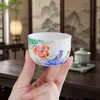 Taza de Té de Porcelana Blanca con Flor de Loto Hecha de Jade Grasa de Oveja, Taza Individual para Uso Doméstico, Taza de Maestro, Regalo con Logo Empresarial