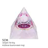 Pirâmide de Cristal Natural 5cm Estilo Europeu e Americano Decoração de Mesa para Casa e Escritório Ornamento de Pirâmide de Resina para Yoga Meditação