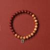 Pulsera de sándalo viejo de cinabrio de mineral crudo natural de 6/8 mm para hombres y mujeres, pulsera de anillo único, estilo étnico retro versátil