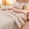 Capa de cama/cobertor dupla face para todas as estações, um lado é 100% algodão e o outro é fleece de bebê, espessado e acolchoado para aquecimento, adequado para camas de tatami