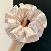 Scrunchie floral multicamadas estilo coreano, elástico de cabelo de alta qualidade, corda para coque estilo preguiçoso, acessório de cabelo elástico