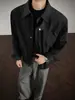 Jaqueta masculina xadrez marrom patchwork, jaqueta de trabalho Harrington estilo americano para outono, high-street, legal e estilosa, ombro de caimento regular