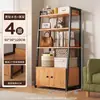 Estante de Armazenamento de Chão Multicamadas com Porta de Armário Prateleira de Exibição Doméstica Armário Doméstico Prateleira Trapezoidal Multifuncional