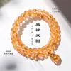 Nuevo Estilo Chino Amarillo Torre Cristal Caballo Calabaza en Polvo Pulsera de Cuentas Moda para Mujer Viaje Diario Pulsera de la Fortuna de Cristal Blanco Venta al por Mayor