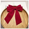 Artículo popular al por mayor transfronterizo de Yiwu: Xiyin accesorio para el cabello rojo brillante para fiesta de compromiso, tocado de boda, pasador de lazo