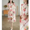 Mejora Vestido Cheongsam 2026 Verano Nuevo para Mujer Estilo Étnico Artístico Retro Reductor de Edad Vestido de Moda