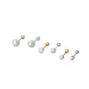 Pendientes de Rosca Yongcheng S999 Plata Pura Perla Shijia, Exquisitos, Lujo Accesible, Compactos, No Necesitan Quitarse Pendientes Franceses para Dormir, Dropshipping