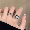 Anillo abierto de ópalo estrella de la suerte a color contrastante para mujer, ins versátil personalidad, anillo de dedo índice para pareja, anillo de temperamento de moda
