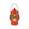 Lanterna Pequena Retro LED Natal Halloween Portátil Lâmpada a Óleo Simulada Lanterna de Vento Plástica Ornamento Decorativo Peça para Pendurar