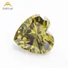 3x3 ~ 15x 15mm 5A forma de corazón de durazno circonita de color colección fábrica de gemas de Wuzhou anillo al por mayor superficie piedra desnuda
