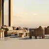 Sofá exterior nórdico personalizado, sofá de diseño para patio, terraza, balcón exterior, muebles de exterior de aleación de aluminio para jardín