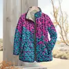 2025 Sitio Independiente TEMU Moda Femenina Abrigo de Algodón Acolchado Serie Estampado de Leopardo Estampado Digital Botón Abrigo de Algodón para Mujer