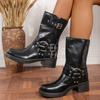 Botas Altas Gruesas Retro Dulces y Frescas de Altura Maillard para Mujer Otoño e Invierno 2025 Nuevas Botas Chelsea Botas de Jinete