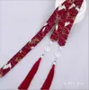 Faixa de Cabelo, Estilo Antigo, Adorno de Cabeça com Fita Longa Vermelha, Acessórios da Dinastia Han, Acessórios de Cabelo para Mulheres, Estilo Chinês