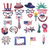 Adereços para Fotos Tema Dia da Independência Americana Decoração 4 de Julho Peças de Papel Portáteis Conjunto de 29 Peças Estilo Americano