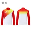 Chaqueta de Seda de Manga Larga de Corea del Sur para Hombres y Mujeres Cuello Alto Atuendo de Aparición del Equipo Nacional Chino Uniforme de Clase Conjunto de Traje de Entrenamiento