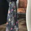 Pantalones de pijama de algodón y seda para casa de verano, longitud de nueve puntos, talla grande, pantalones casuales holgados a cuadros para casa, cómodos 05