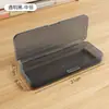 Caja de almacenamiento transparente de plástico simple, estuche para exámenes de estudiante, caja de papelería multifuncional de gran capacidad para escritorio