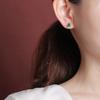Yilu Silver S925 Sterling Silver Banhado a Ouro Jade Gourd Elegante Elegante Personalizado Luz Brincos de Luxo All-match Incrustado Brincos de Prata