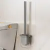 Conjunto de Escova de Vaso Sanitário de Silicone Estilo Luxo Leve para Uso Doméstico, Escova de Limpeza Sem Canto Morto, Escova de Vaso Sanitário de Parede e Chão de Uso Duplo para Banheiro