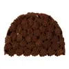 Gorro de Cachemir para Mujer 100% Cachemir Puro Nuevo Otoño e Invierno Versátil Sencillo Cubre-Cabeza Tejido Calado Gorro Cálido