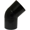 Accesorios para tubería de PE tipo tope codo de 45 grados curva pequeña 110 160 200pe accesorios de unión para tubería de agua conector termofusionable