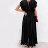2026 Elegante Estilo Nuevo Color Sólido Cubre Traje de Baño Largo Vestido Camisa de Protección Solar para Vacaciones en la Costa Hawaiana