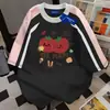 Camiseta 100% Algodão Puro Design Dopamina Fofo Gola Redonda Manga Curta para Mulheres Verão Solta Estilo Japonês Estudante Top Versátil