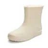 Sapatos de chuva para mulheres adultas sapatos curtos antiderrapantes botas impermeáveis resistentes ao desgaste Four Seasons Student All-match Cor sólida Botas de chuva quentes femininas