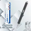 Lanterna de Pupila Tipo C Recarregável Amarela e Branca Luz Dupla com Caneta Esferográfica Escala Exame de Enfermagem Lanterna Médica LED