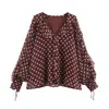 Atacado de fabricante de roupas femininas transfronteiriço 2026 nova moda feminina estilo europeu e americano casual solta com bolinhas e decoração em camadas camisa