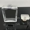 Frasco de perfume rectangular con atomizador de bayoneta, esmerilado, de vidrio transparente de alta calidad, con molde de fábrica.