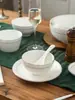 Conjunto de Tigelas Cerâmicas para Jantar com Borda Dourada para Casa, Conjunto de Tigela e Prato de Nova Porcelana, Louça, Tigela de Arroz de 4,5 Polegadas, Tigela para Sopa de Macarrão