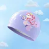Oferta Especial Gorro de Natación Infantil Estampado PU Impermeable Protección para los Oídos No Elástico Recubierto Dibujos Animados para Niños y Niñas Venta al por Mayor y al por Menor