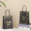 Punto Negro Tarjeta Oro Gracias Bolso Bolsa de Papel Estampado en Caliente Bolsa de Empaque Transfronterizo Bolsa de Almacenamiento para Regalo Se Puede Personalizar