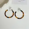Pendientes de Ámbar con Estampado de Leopardo para Mujer, Nuevos Pendientes Populares de Gama Alta Otoño e Invierno 2026, Pendientes de Aro Grandes Estilo Retro Hong Kong