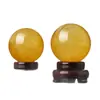 Ornamento de bola de cristal amarela natural, bola de cristal de gelo, bola de calcita amarela, bola de cristal amarela, decoração de casa, amuleto da sorte