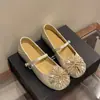 Sapatos Plataforma com Strass em Estilo Francês, Tendência Verão 2026 Novos Sapatos Femininos, Sapatos Baixos Mary Jane Estilo Chanel