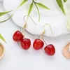 Pendientes de Fruta de Cereza Tridimensionales de Alta Calidad de Corea del Sur Dulce Diseño de Moda Gancho para la Oreja Pendientes Explosivos Personalizados de Lujo Ligero