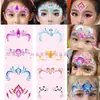 Adesivos de testa para pintura facial de menina princesa para apresentações em festivais, maquiagem facial infantil, adesivos de fantasia para crianças de jardim de infância