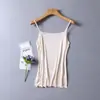 Camisola de Seda de Boro para Mujer Color Sólido Seda de Morera Ropa Exterior Sin Mangas Camisola Base Envío Directo